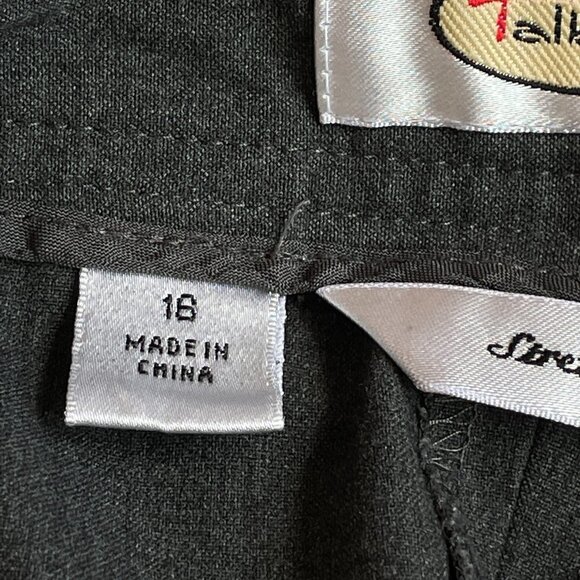 Talbots Stretch Wide Leg Grey Pants Zipper Fly Lightly Fitted with Darts in Back - Picture 6 of 8